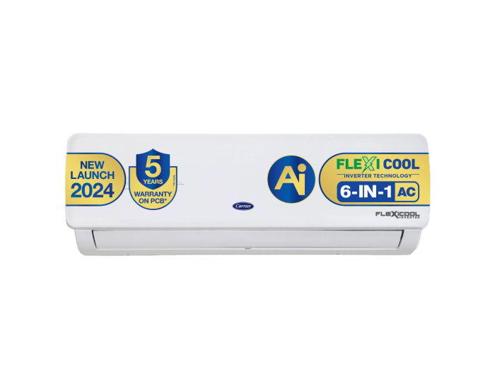 Carrier 1.5 Ton 3 Star AI Flexicool Inverter Split AC (Copper, Convertible 6-in-1 Cooling,High Density Filter, Auto Cleanser, 2024 Model,ESTER NEO Exi+, CAI18ER3R34F0,White)